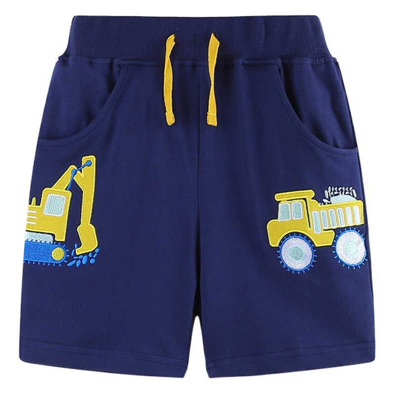 cartoon embroidery children's sports pants