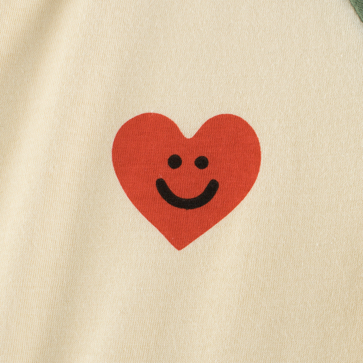 Short-sleeved crew neck cotton T-shirt in matching color
