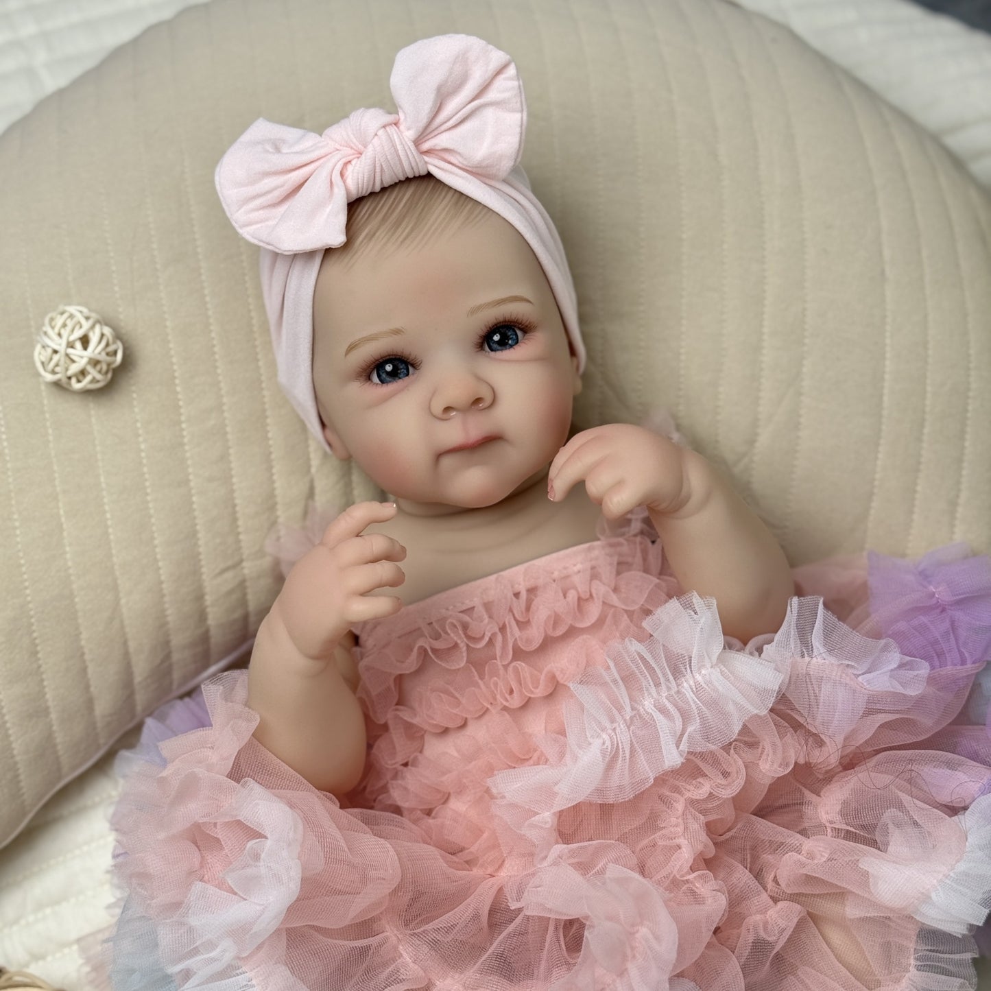 48cm Open Eyes Bettie Reborn Baby Girl In Pink Dress