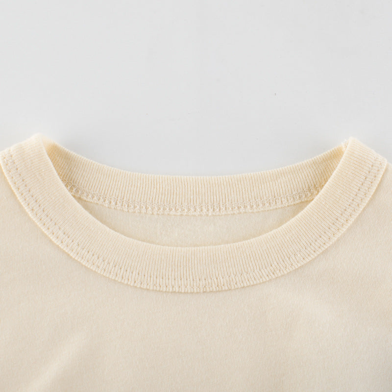 Short-sleeved cotton T-shirt with letter print