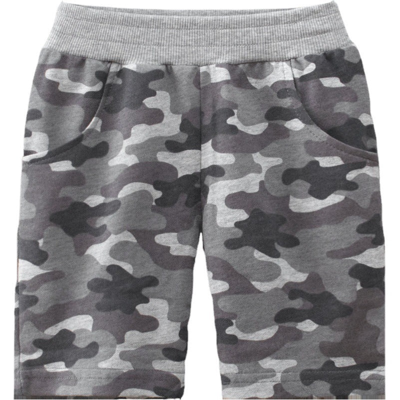 Gray camouflage short pants for boys