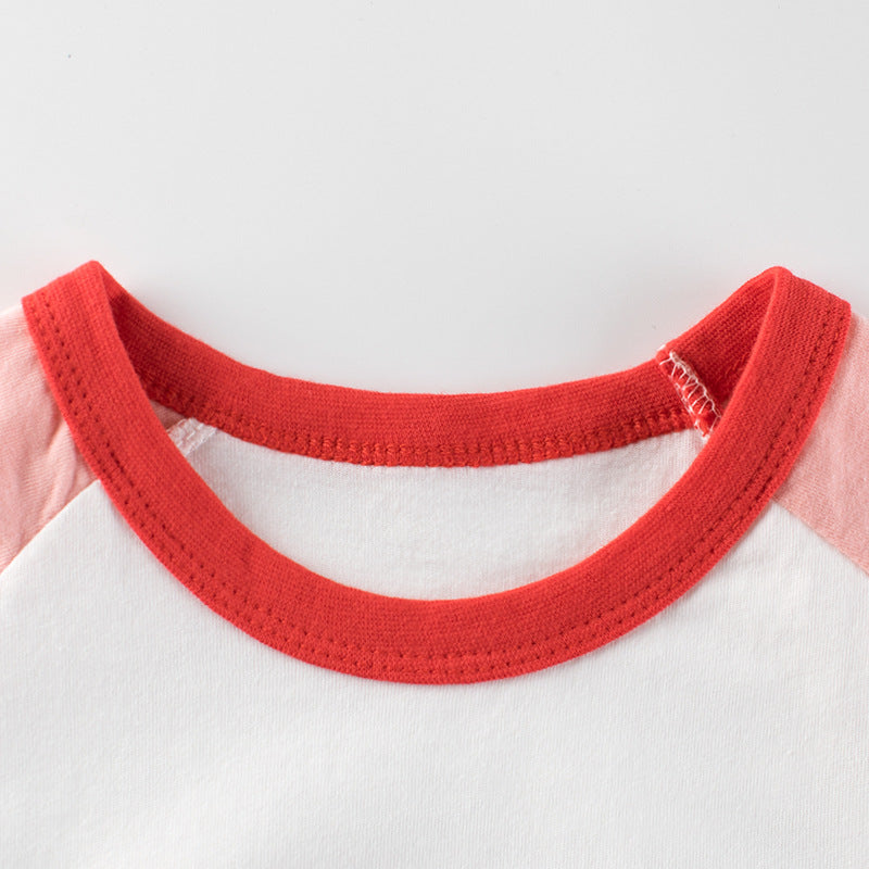 Short sleeve T-shirt with round neck with open love rabbit