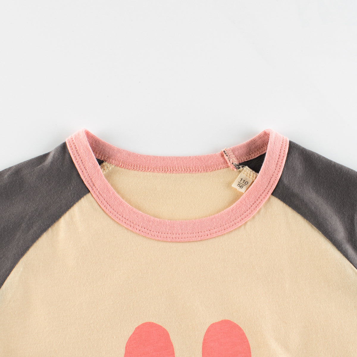 Cartoon rabbit round neck color matching short sleeve T-shirt