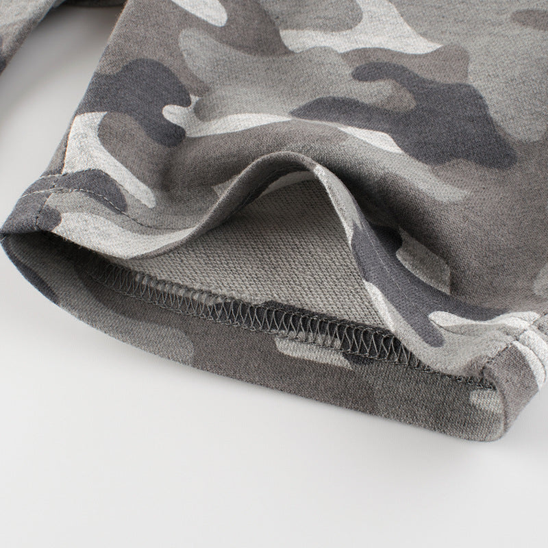 Gray camouflage short pants for boys
