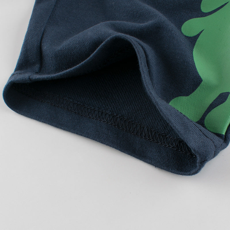 Cartoon Dinosaur Mid Length Shorts for Boys