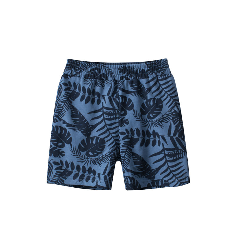 Cotton Leaf Print Shorts for Boys