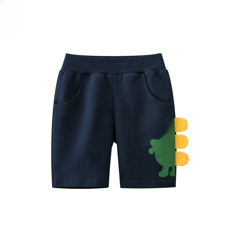 Cartoon Dinosaur Mid Length Shorts for Boys
