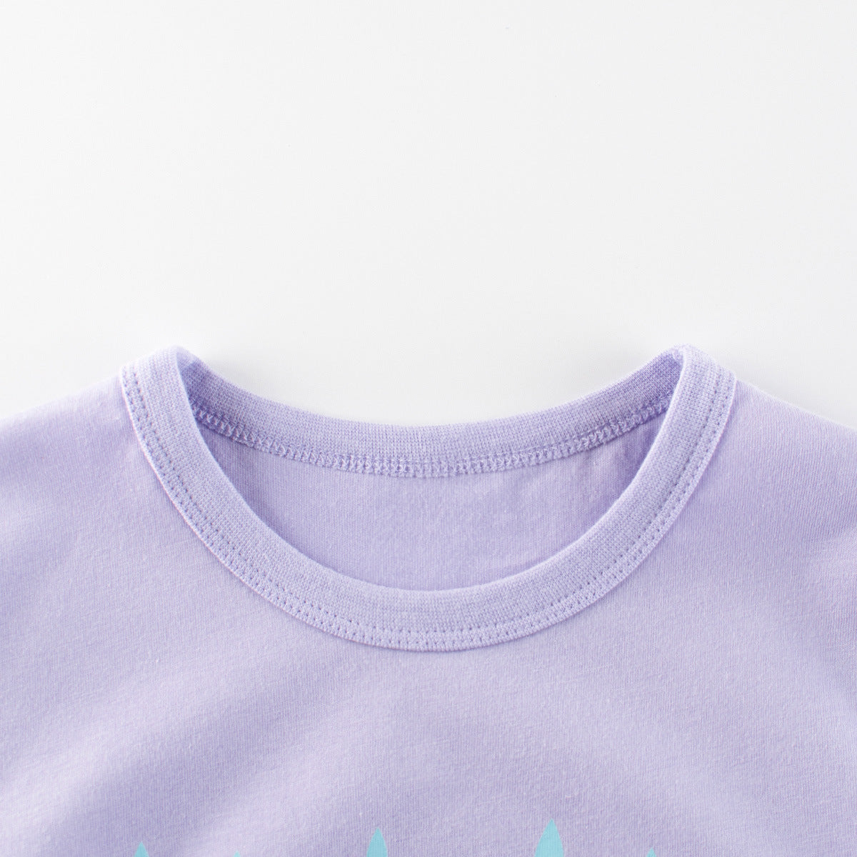 Cartoon Rainbow Clouds Round Neck Short Sleeve T-Shirt