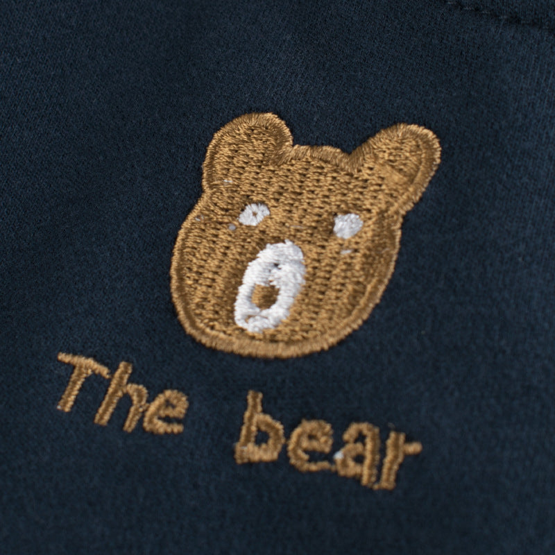 Cartoon Bear Letters Print Summer Shorts for Boys