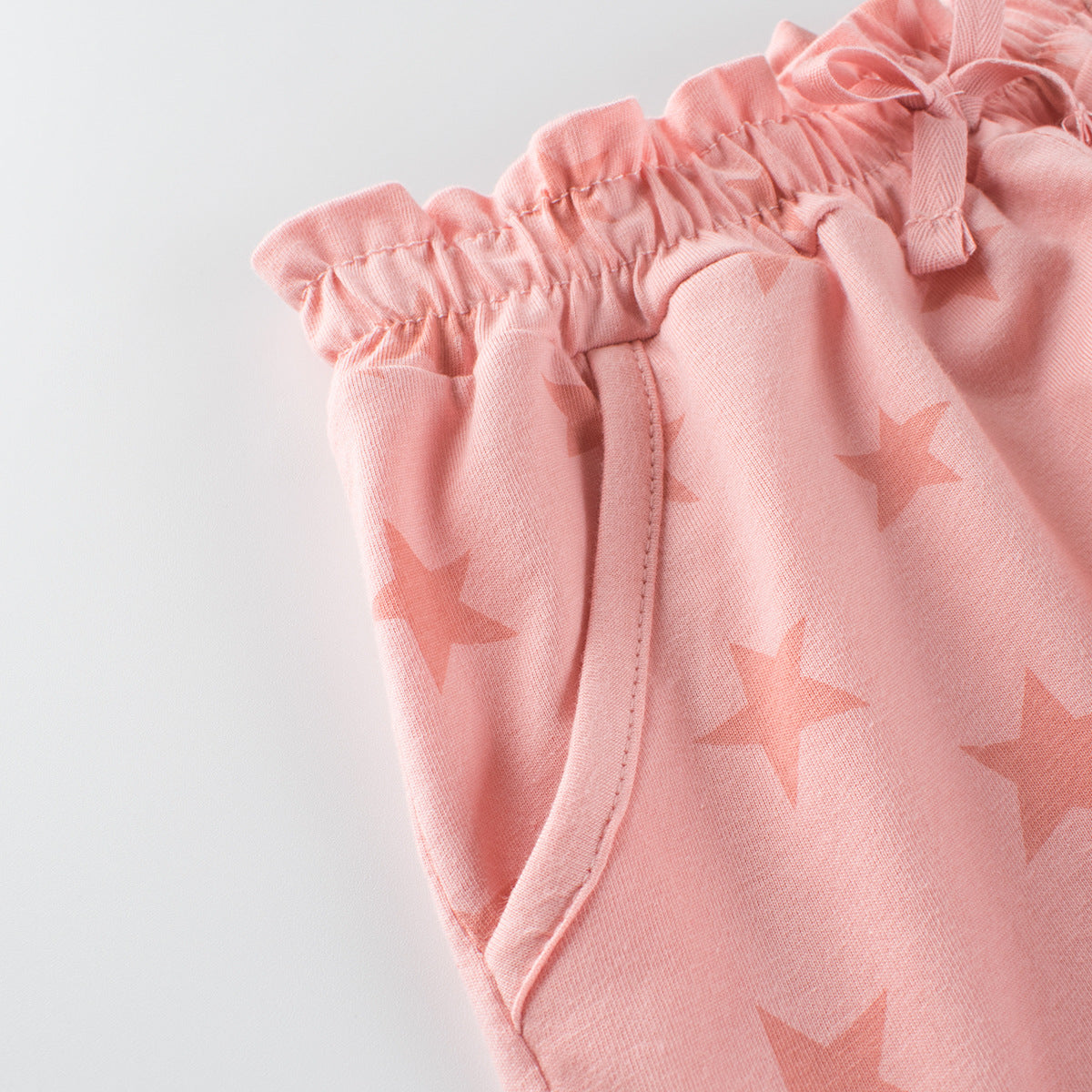 Pink Star Cotton high waist Shorts for Girls