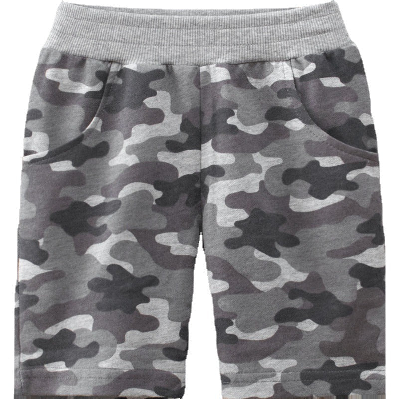 Gray camouflage short pants for boys