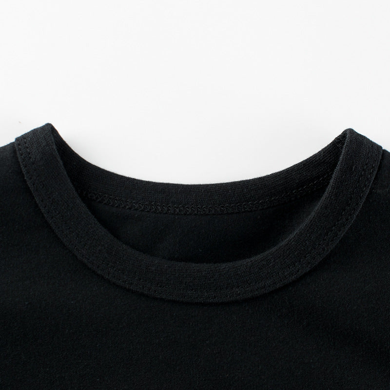 Black Kitten Crew Neck Short Sleeve T-Shirt