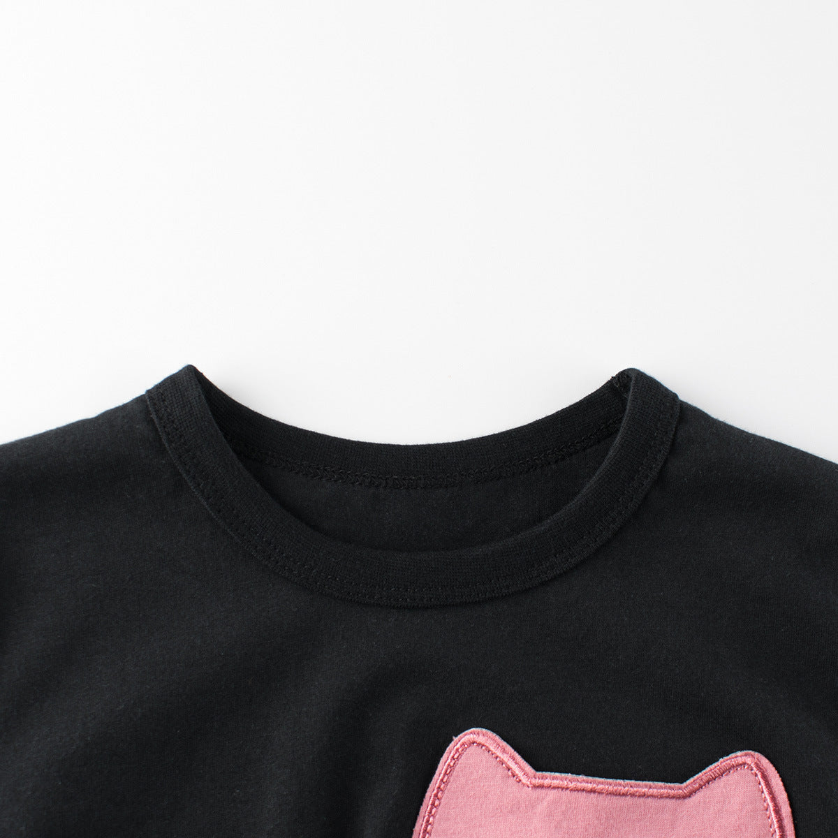 Solid Color Cartoon Cotton Short Sleeve T-Shirt