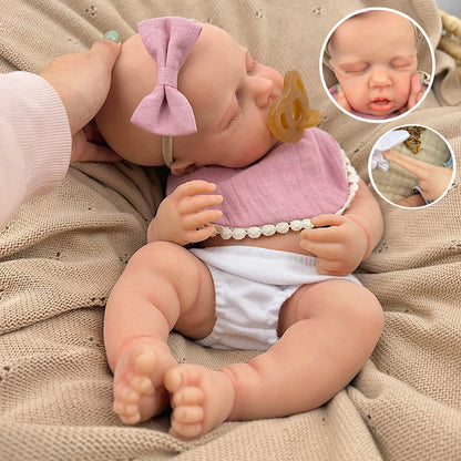 45cm Silicone Stretchable Closed Eyes Loulou Reborn Girl