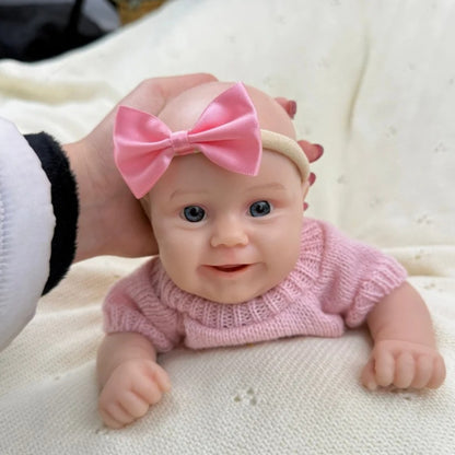 30cm Full Silicone Maddie Smile Reborn Baby Girl in Pink Outfits