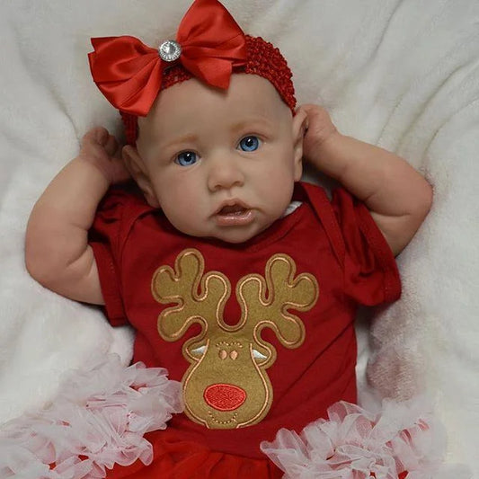 22 Inches Blue Eyes Christmas Reborn Doll Girl-Saskia