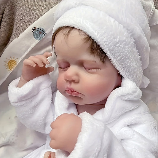 20 Inches Short Hair Sleeping Reborn Doll in Bathrobe-Loulou