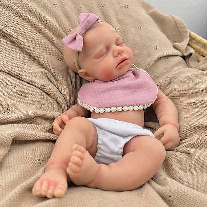 45cm Silicone Stretchable Closed Eyes Loulou Reborn Girl