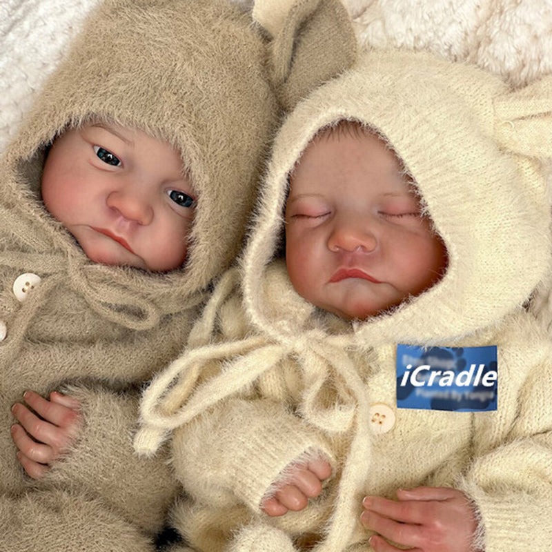 19'' Lifelike Perry And Kay Reborn Dolls Twin Boys