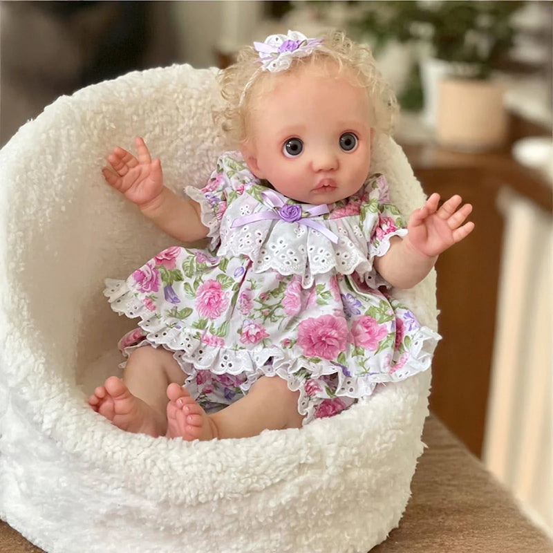 16 Inches Open Eyes Blonde Hair Fairy Peeka Reborn Doll Girl