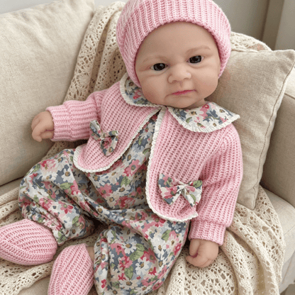 30cm Open Eyes Elijah Silicone Reborn Baby Girl in Pink Floral Outfits