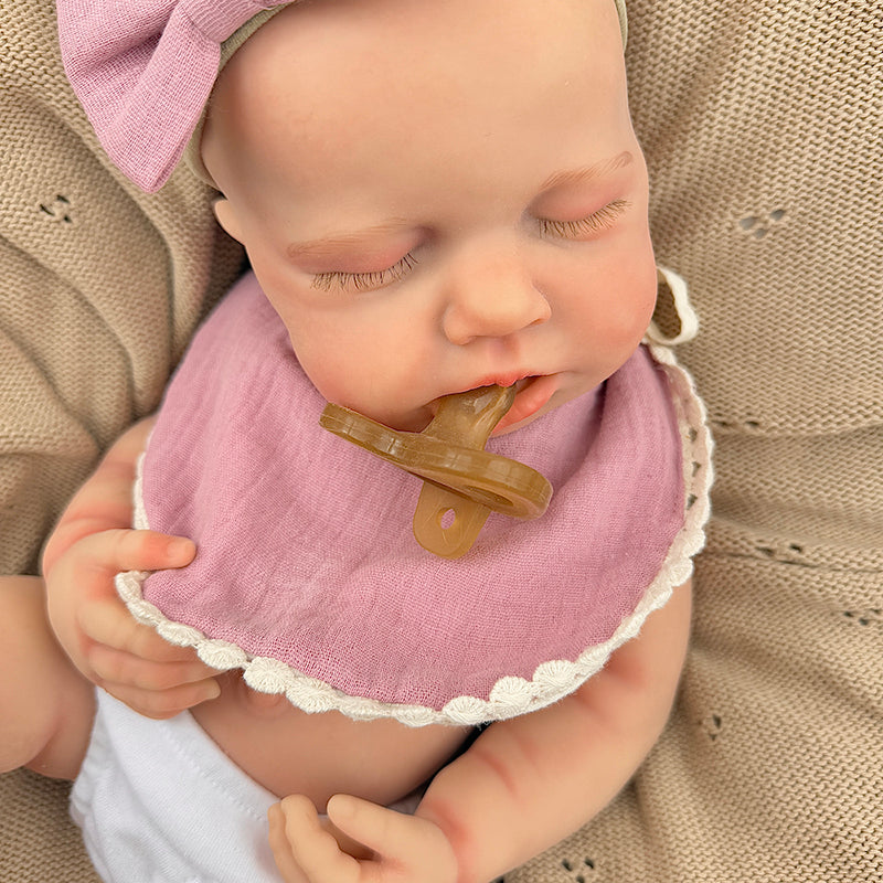 45cm Silicone Stretchable Closed Eyes Loulou Reborn Girl