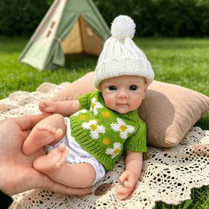 30cm Full Silicone Bettie Reborn Baby Girl in Green floral sweater