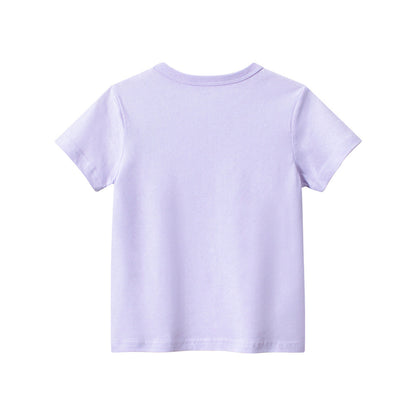 Cartoon Rainbow Clouds Round Neck Short Sleeve T-Shirt