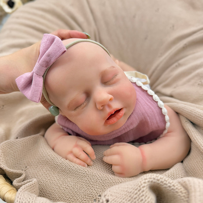 45cm Silicone Stretchable Closed Eyes Loulou Reborn Girl