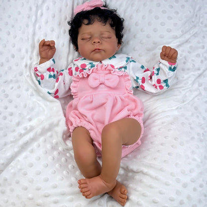 48cm Closed Eyes Soft Body Dark Skin Short Hair Reborn Doll Eric