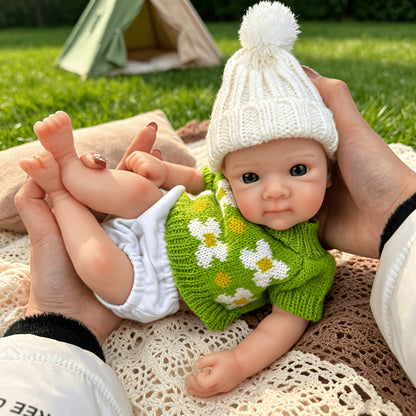 30cm Full Silicone Bettie Reborn Baby Girl in Green floral sweater