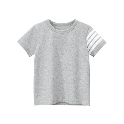 Solid color crew neck short sleeve T-shirt
