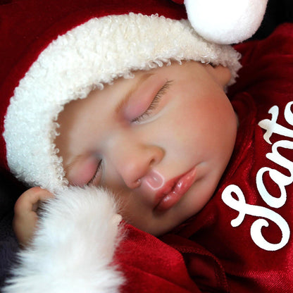 20 inches Closed Eyes Loulou Reborn Doll Girl In Christmas Dress