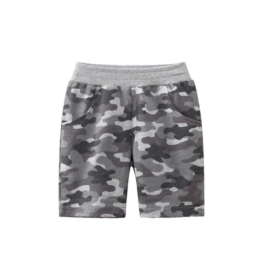 Gray camouflage short pants for boys