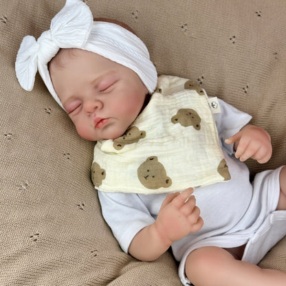 19 inches 3D-Paint Sleeping Reborn Doll Irys in White Clothes