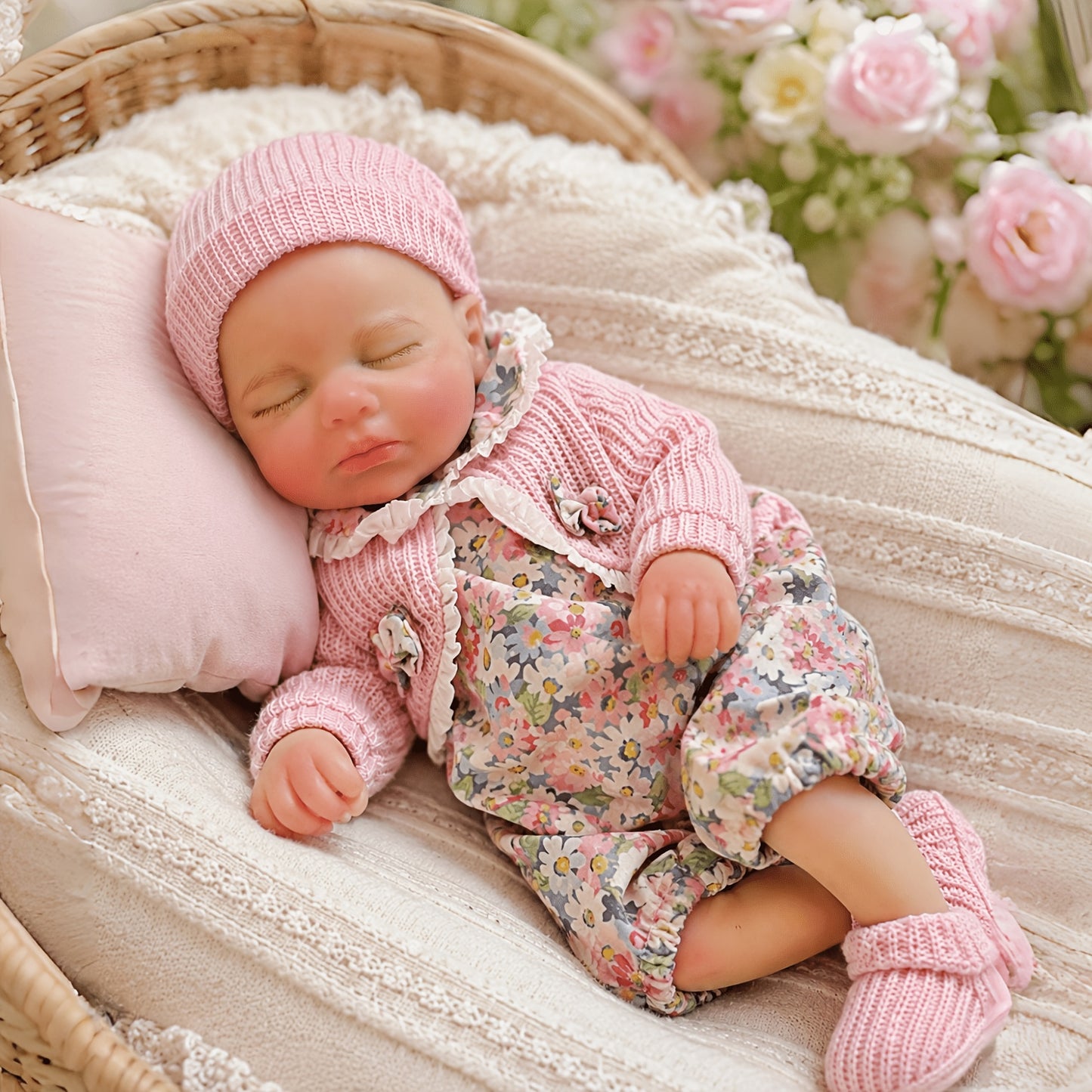 30cm Full Silicone Closed Eyes Reborn Twin Sisters- Pascale and Loulou