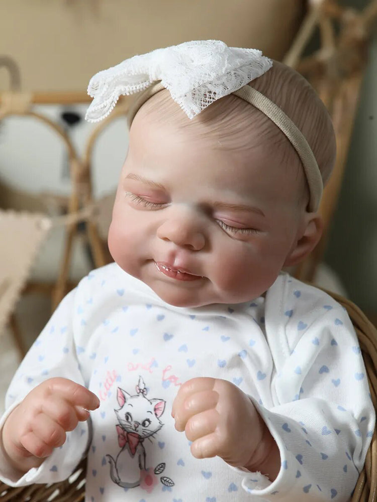 19 Inches Lifelike Soft Body Closed Eyes Reborn Doll- Pascale