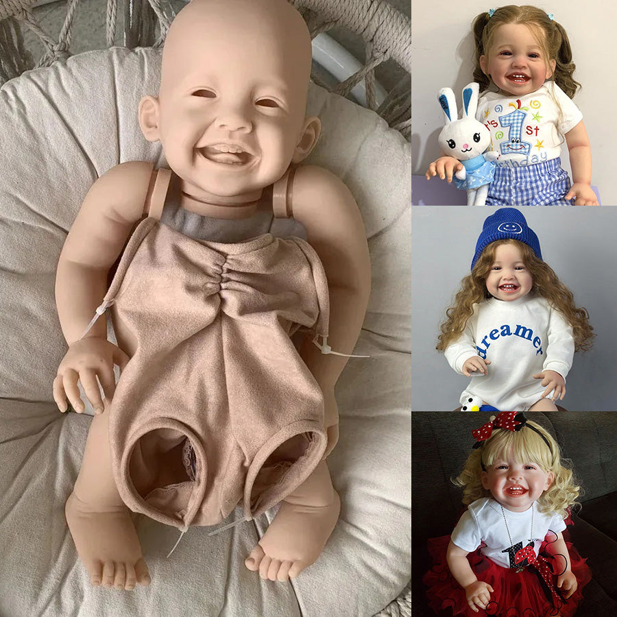 23 inches Unpainted Mila Open Eyes Smile Reborn Doll Kit