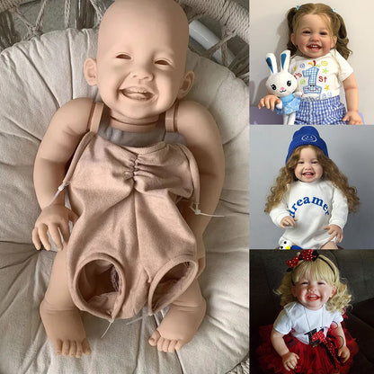 23 inches Unpainted Mila Open Eyes Smile Reborn Doll Kit