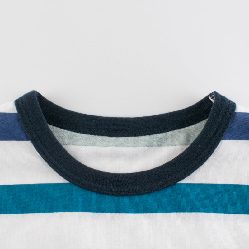 Rainbow Stripe Crew Neck Short Sleeve T-Shirt