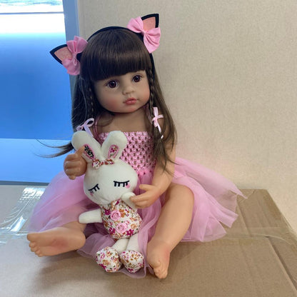 22 inch 55CM Full Body Soft Silicone Reborn Doll Girl