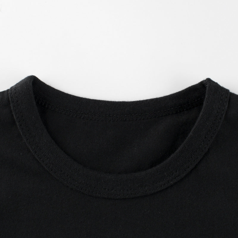 Black crew neck short sleeve t-shirt with car print