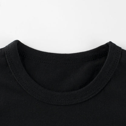Black crew neck short sleeve t-shirt with car print