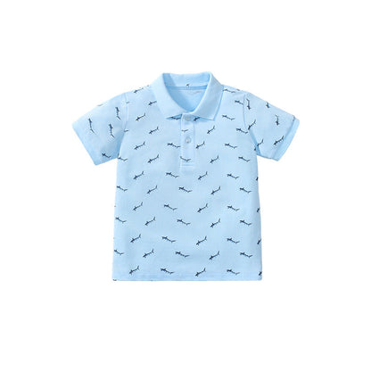 Casual solid color boys polo shirt