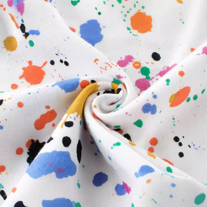 Creative colorful filigree round neck short sleeve T-shirt