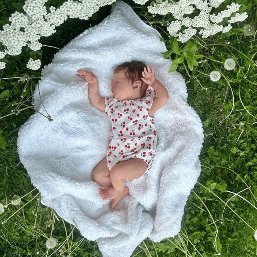 19 Inches Realistic Closed Eyes Short Hair Reborn Dolls Girl-Laura