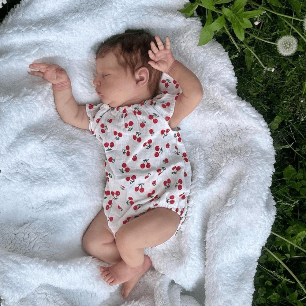 19 Inches Realistic Closed Eyes Short Hair Reborn Dolls Girl-Laura