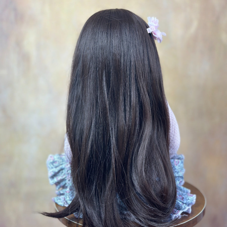 55cm Open Eyes Long Brown Hair Reborn Doll Girl Betty