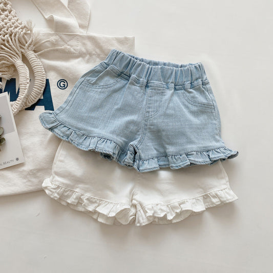Girls Denim Ruffled Summer shorts