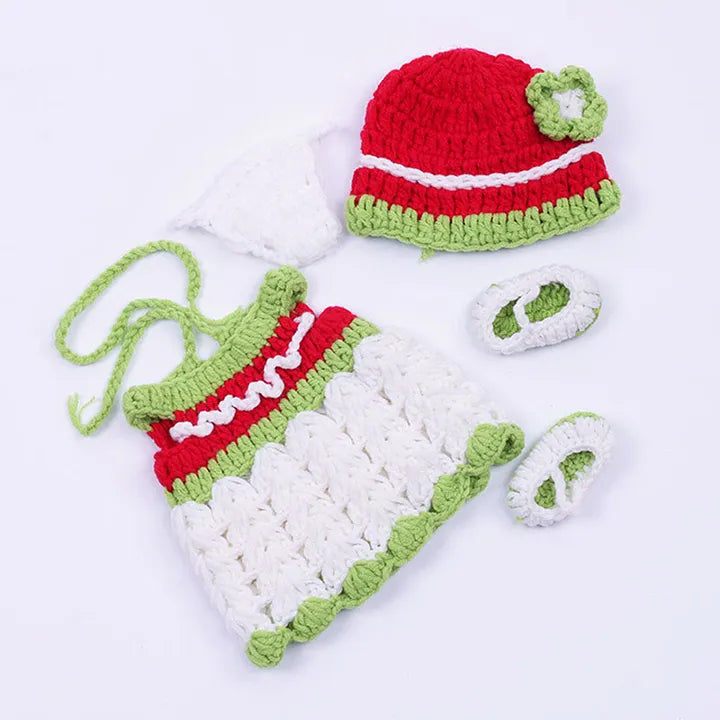 Knitted Bodysuits, Hat and Socks 3-Piece Set for 30cm Dolls